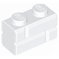 Lego 98283 Brick, Modified 1 x 2 with Masonry Profile white