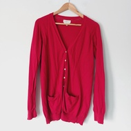 Red Cardigan Knitted Sweater