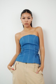 Felt.bkk Chelsea Top เสื้อเกาะอกผ้ายีน สายปรับได้