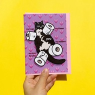 Greeting Card - My Love For You Funny Toilet Cat Love Anniversary card