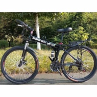 AT/★Bicycle Mountain Bike Adult Foldable Bicycle Inch off-Road Variable Speed Bicycle Male and Female Mountain Student B