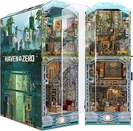 Tonecheer Book Nook Kit 3D Wooden Puzzle Booknooks DIY Model Kits Adults for Building Miniature Hous