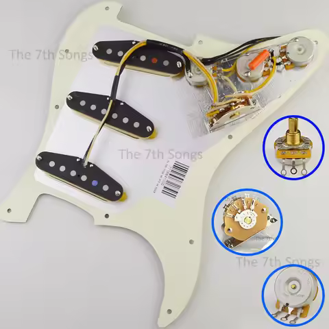 S.R.V City Limit 11 Holes ST Loaded Pickguard Pre-Wired Guitar Pickup Set Bridge Alnico 2 / Alnico 5