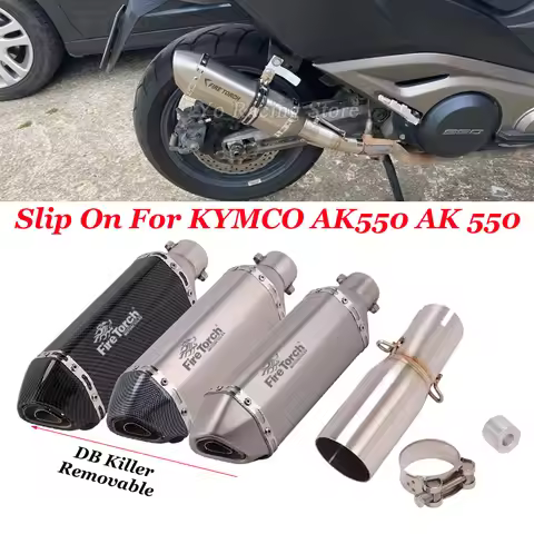 Slip On For KYMCO AK550 AK 550 Motorcycle Exhaust Systen Escape Mid Link Pipe Connecting 51mm Moto M