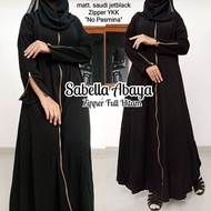 abaya gamis hitam arab zipper full polos real pic