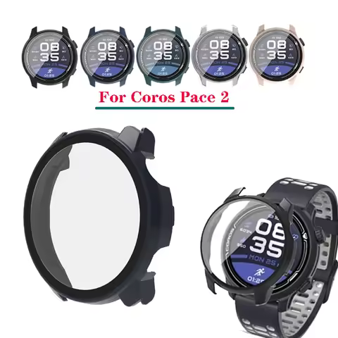 Hard PC Case Tempered Glass Screen Protector Protective Cover For Coros Pace 2 Smart Watch Accessori