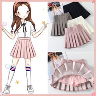 Pleated Skirt for Kids Girl Black White Skirt with Safety Shorts Student Korean Jk Uniform Skirts