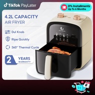 HAN RIVER Air Fryer 4.2L Air Fryer 360 Heating Dual Knob 4.2L Capacity HRAF03