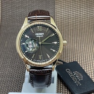 [Original] Orient RA-AG0023Y10B Automatic Semi-Skeleton Brown Leather Analog Ladies Watch