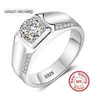 Unisex Ring 100% Real Solid Silver Sona CZ DiamondOriginal