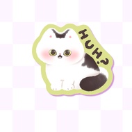Huh? Cat Confused Die Cut Sticker For Laptop Tumblers Planners Waterproof Motivation Funny