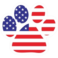 American Flag Dog Paw Car Sticker, Dog Lover Sticker Decal 5 inch - for Car, Laptop, Motorcycle (Paw