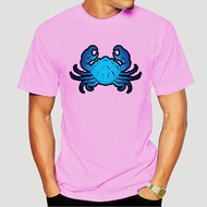 2018 Blue Cancer Black Men's T-shirt Crab Print Casual Cartoon T Shirt Cotton Short Sleeve Round Col
