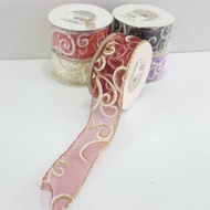 RIBBON ORGANZA GLITTER 1 1/2" ( 20 yard )