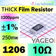 10Ω 1206 ±1% 250mW 200V ±200ppm/ C SMD Thick Resistor 10R 10R0 RC1206FR-0710RL YAGEO
