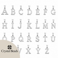 Silver Letter Pendant | Initial Letter Pendant Necklace Charm