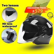 AENXRD 806 Motorcycle Double Miorr Half Face Helmet ABS material Detachable ear pads