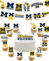 Michigan Party Supplies (42 Pieces) U of M Party Decorations for Graduation, Football Tailgating, Bi