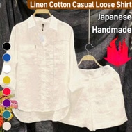 Solid Color Cardigan and Shorts Casual Two-Piece Set for Women's Leisure Time