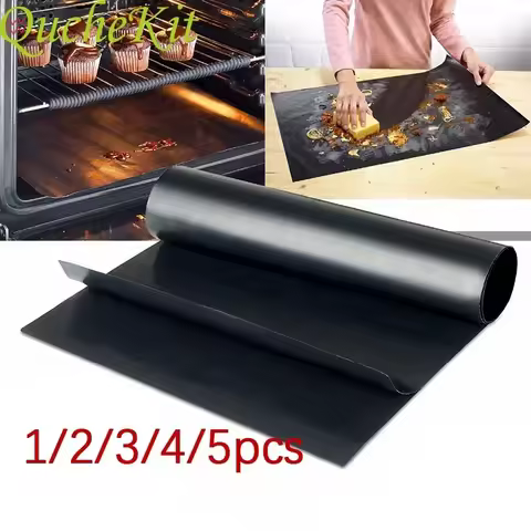 40*50cm Reusable Non-Stick Barbecue Grill BBQ Mat Black Heat Resistant BBQ Grill Mat PTFE Barbecue B