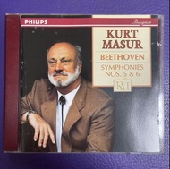 PHILIPS系列 CD KURT MASUR ~ BEETHOVEN SYMPHONIES NOS. 5&amp;6 齊件 德版 銀圈 舊版(1992) 古典音樂