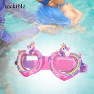 rockible Kids Swim Goggles, Swimming Goggles for Kids, Portable Clear View, Cute Eyewear,