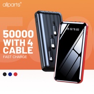 4 Cables 50000mAh Powerbank Full High Capacity Fast Charger Dual USB Portable Digital Display Power Bank Battery