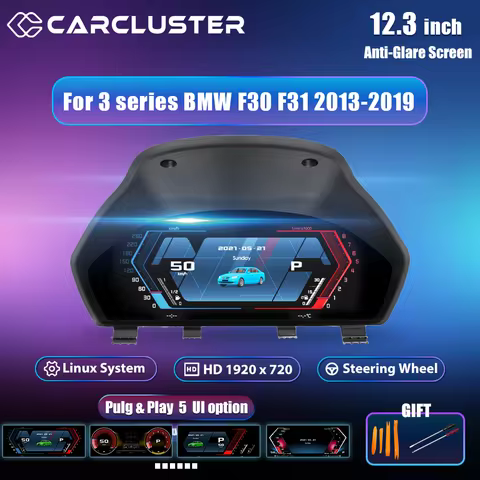 Carcluster 12.3' Lcd Dashboard For BMW 3 Series F30 F31 2013-2019 Years Instrument Panel Virtuele Co