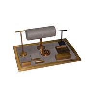 Display Hardware Stainless Steel Props Material Counter Display Leather Jewelry Window Display Props