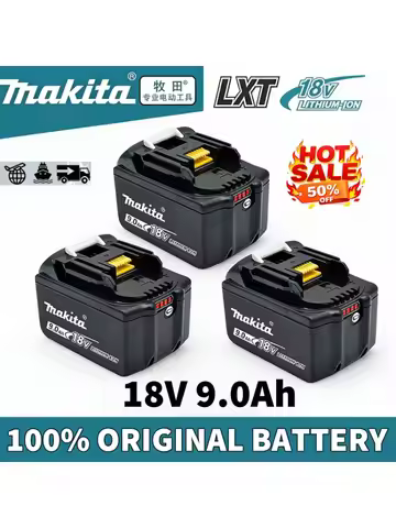 100% Original Makita 18V Battery 9Ah/6Ah Li-Ion BL1890B BL1860B High Cycle Power Tools Rechargeable 