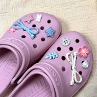 crocs jibbitz set jibbitz crocs crocs jibbitz Original Milk White Light Blue Bow Hole Shoes Shoes Fl