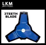 3T Mata Pisau Mesin Rumput 3 Gigi Brush Cutter Metal Blade 3 Teeth (BLUE)