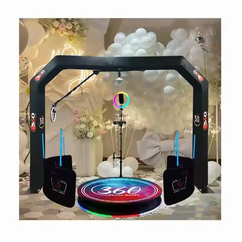 2024 latest overhead 360 photo booth shell US warehouse party supplies automatic top rotator photo b