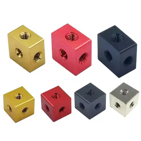 8pcs 10x10x6/10mm hexagonal nut M3 screw cube nut three sided fixed block connector DIY 3D printer a