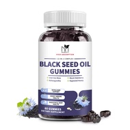 Black Seed Oil Gummies with Irish Sea Moss Ashwagandha Elderberry & Turmeric for Skin & Hair Support