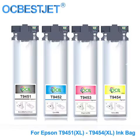 T9451 XL T9451-T9454 Pigment Ink Bag With Chip For Epson WorkForce Pro WF-C5290 WF-C5790 WF-C5210 WF