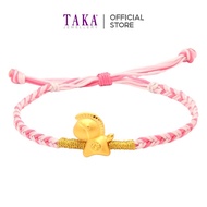 TAKA Jewellery 999 Pure Gold Charm Horse with Nylon Bracelet