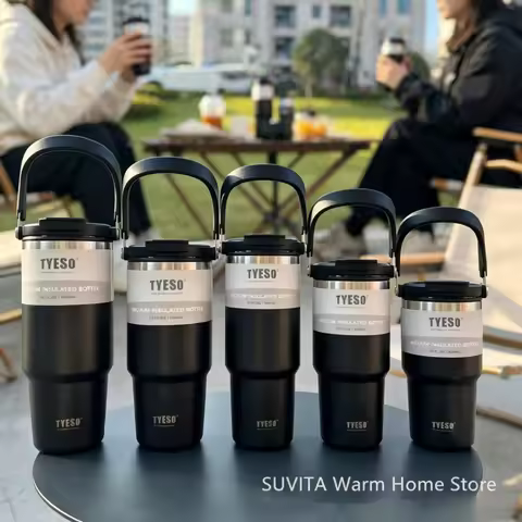Tyeso Tumbler Coffee Cup: Large Capacity Stainless Steel Vacuum Insulated Mug for Car Travel & Doubl