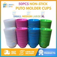 Wintop 50pcs Non-Stick Puto Molder Cups – Multi-Size Plastic Cups for Puto, Kutsinta, Leche Flan