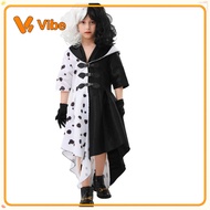 Kids Halloween Costume - 101 Dalmatians Cruella de Vil with Dalmatian Digital Print