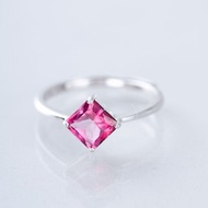 粉紅托帕石925純銀鋯石戒指 | 拓帕天然寶石鑲水鑽水晶可調節大小