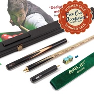 Riley Ronnie O'Sullivan 3 Piece Snooker Cue and Hard Case 3/4 Cut- Ebony Butt- 9.5mm Tip - 145cm - B