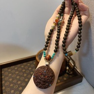 Agarwood Lion-wakening Necklace Matching First-Line Pharmacist Dzi Beads Auspicious Cloud Dzi Beads 