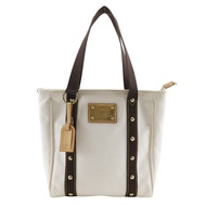 二手LOUIS VUITTON Hippo MM Antigua 手提包，米色帆布，2005 年，白色/棕色，SP1005，單肩包/手提包，A4 尺寸，拉鍊，男女通用。