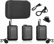 Movo WMX-1-DUO 2.4GHz Dual Wireless Lavalier Microphone System Compatible with DSLR Cameras, Camcorders, iPhone, Android Smartphones, and Tablets (200' ft Audio Range) - Great for Teaching Tutorials