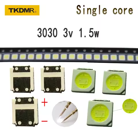 TKDMR 100/50pcs Backlight High Power LED Single core or dual core 1.5W 3030 3V Cold White 150LM TV T