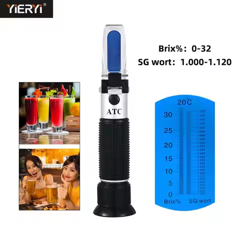 yieryi Beer Wort Wine Refractometer Brix Brewing refractometer Dual Scale - Specific Gravity 1.000-1