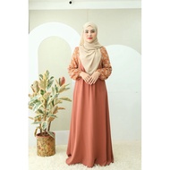 JUBAH PRINTED DRESS A CUT JUBAH ARYNA SALMON GREY