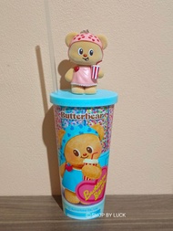 [พร้อมส่ง]แก้วน้ำท็อปเปอร์หมีเนย+พวงกุญแจ Butterbear Topper Cup ของแท้