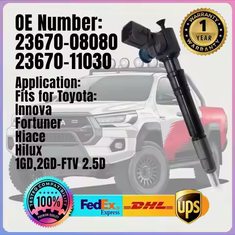 Fuel Injector 23670-08080 23670-11030 for Toyota Hiace Hilux Fortuner Innova 2.5L 1GD 2GD-FTV Engine